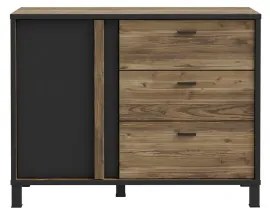Fiókos komód OREN barna/fekete