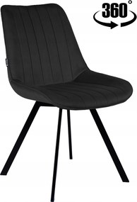 Kárpitozott velúr forgószék fekete étkező nappaliba Lapo 2