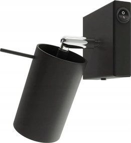 Fali lámpa állítható reflektor kapcsolóval fekete Sollux Lighting