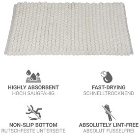 Fehér textil fürdőszobai kilépő 50x80 cm Solivo – Wenko