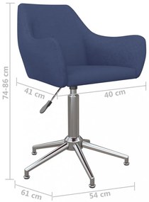 2 db kék szövet forgó étkezőszék