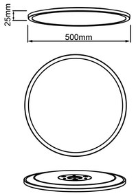 Brilliant - TUCO LED dimmelhető mennyezeti lámpa, 33 W, 230 V, Ø 50 cm, fekete