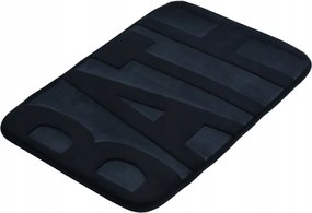 Fürdőszobaszőnyeg Fekete Mintás Szőnyeg 60x40 cm