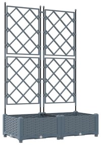 Rácsos Kerti Cserép 2 db Világosszürke 80x40x125.5 cm