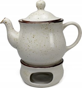 Trio típusú kerámia vízforraló 1 l kézzel festett melegítő Rusztikus krém