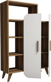 Form könyvespolc, dió-fehér, 90 cm