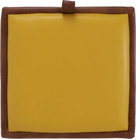 Box puff - műbőr, konyak/sárga - 8070/22168 R