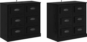 vidaXL Oldalszekrények 2 pcs Fekete tölgy 70 x 35,5 x 67,5 cm Faanyag