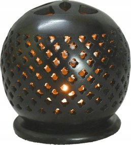 Teamécsestartó Kézzel készített steatit kőből 10cm Fekete