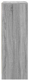 szürke sonoma szerelt fa tálalószekrény LED-del 77x34x100 cm