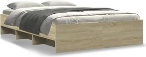 vidaXL sonoma tölgy színű szerelt fa ágykeret matrac nélkül 120x190 cm