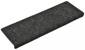 15 db tűvel lyuggatott szürke szövet lépcsőszőnyeg 65x21x4 cm