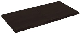 sötétbarna kezelt tömör tölgyfa asztallap 120x60x(2-4) cm