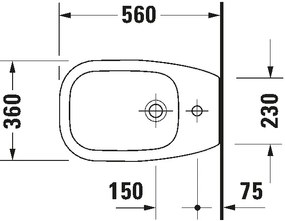 Duravit 22411000002 - Álló bidé D-CODE 35,5x52,5 cm kerámia/fényes fehér