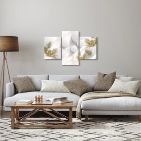 Kép - 3D körök virágokkal (90x60 cm)