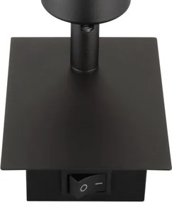 Globo 54456-1 Fali lámpa, matt fekete fém, krómozott/fehér üveg, billenőkapcsoló a terméken, SzxM: 80x158 mm, Mélység: 155 mm, 1xE14 25W 230V izzó nélkül