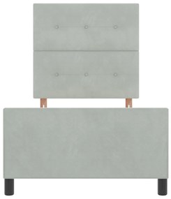 Világosszürke Velúr Ágykeret 80x200 cm