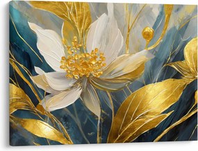 Kép - Festmény arany virágok (70x50 cm)