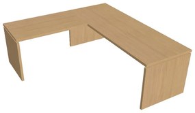 Verno ergonomikus asztal 220 x 200 cm, bal, világos tölgy