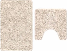 vidaXL Csúszásmentes fürdőszőnyeg készlet 2 pcs Krém PP