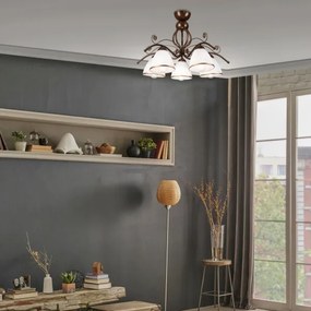 Felületre szerelhető csillár  RETRO 5xE27/60W/230V bronz patina