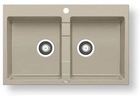 Pyramis 70053101 - SPARTA 78x50 cm gránit konyhai mosogató, bézs