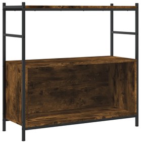 füstös tölgy szerelt fa és vas könyvespolc 80 x 30 x 78,5 cm