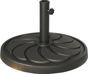 Outsunny Napernyő Talp 18 kg Kerek Napernyő Alap Ø38/48 mm-es Napernyő Kúppal, Kerek Kerti Napernyő Talp Erkélyre, Gyanta, Bronz | Aosom