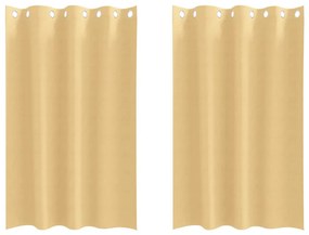 Függönyök függönyökkel 2 pcs Bézs 175x140cm Poliészter