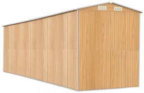 világosbarna horganyzott acél kerti fészer 192x689x223 cm