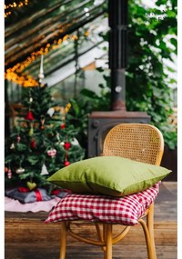 Len párnahuzat 50x50 cm Red Gingham – Linen Tales