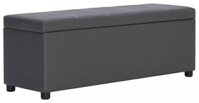 szürke műbőr pad tárolórekesszel 116 cm