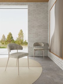 MAZZONI EXPORT IRIS Bézs (Juto 4 szövet)/szürke-bézs váz (cashmere) - MODERN KÁRPITOZOTT SZÉK BOHO STÍLUSÚ NAPPALIBA/ÉTKEZŐBE