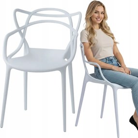 Áttört Szék Nappali Konyha Kert Műanyag Kerti Loft Fehér