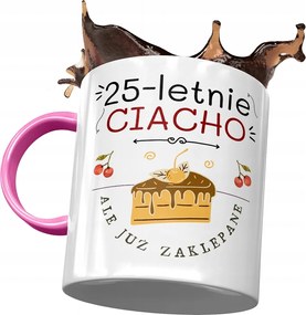 Rózsaszín Bögre Születésnapra 25 25. 25. Ajándék Nyomtatott Fotóval