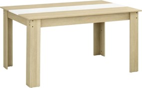 HOMCOM Modern Étkezőasztal Téglalap Alakú Konyhaasztal 4-6 Fő Részére Teherbírás 100 kg 140x89.5x75 cm Fehér és Tölgy | Aosom