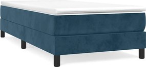 vidaXL sötétkék bársony rugós ágykeret 100x200 cm