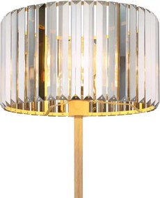 Globo 40220146 Állólámpa, fém fa megjelenésű, füstszínű K5 kristályok, kábel PVC fekete, lábpedál kapcsoló a kábelben, ø: 350mm, M: 1500mm, kábel hossza 1800mm, 1x E27 60W 230V izzó nélkül