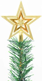 zöld megvilágított műkarácsonyfa gömbökkel 64 cm