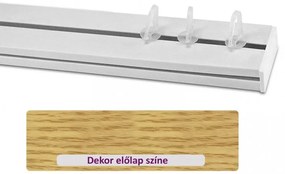 Világos tölgy 45 mm-es előlapos egysoros műanyag mennyezeti sínes karnis 350 cm-es szett
