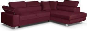 FREDO sarokkanapé, jobb oldali, kinyitható Piros