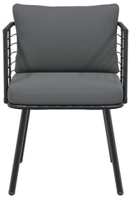 fekete polyrattan kerti szék párnákkal