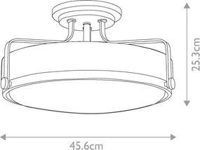 Hinkley Lighting HARPER HK-HARPER-SFM-CM Plafonlámpa 3x60W/E27