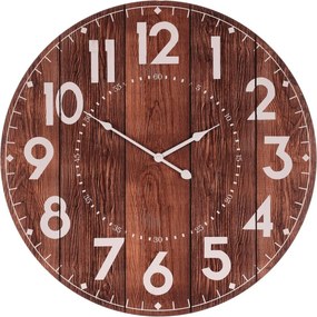 Falióra 58 cm átmérő barna MDF fahatású