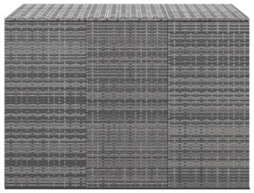 szürke polyrattan kerti párnatartó doboz 145 x 100 x 103 cm