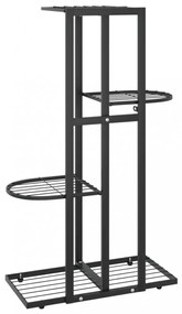 fekete 4 szintes acél virágtartó állvány 43 x 22 x 76 cm