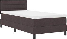 vidaXL Boxrugós ágy matracmal leddel Sötét Barna 80 x 200 cm szövet