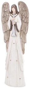 Dekorfigura angyal LED Műanyag Fehér, Barna 73x24x14cm