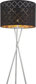 Globo 15229S1 Állólámpa textil, fekete-arany, kábel 1,8 m, Schalter, ø: 620, H:1580, exkl. 1xE27 60W 230V