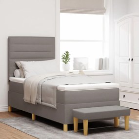 Box Spring Ágy Matraccal és Pad Taupe 80x200 cm Szövet